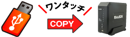 デジカメやUSBメモリのバックアップもPCレスでワンタッチ！